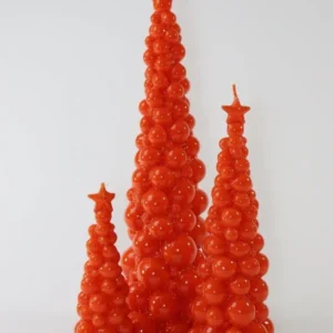 Weihnachtsbaum Kerze in Orange | Höhe 21 cm