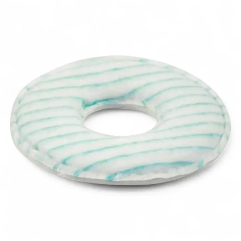 WeTROK Faser-pad 18 cm weicher runder donut-förmiger reinigungspad mit helltürkisen und weißen streifen