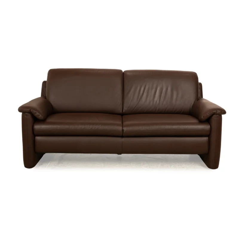 Willi Schillig Zweisitzer Leder Sofa Braun Couch
