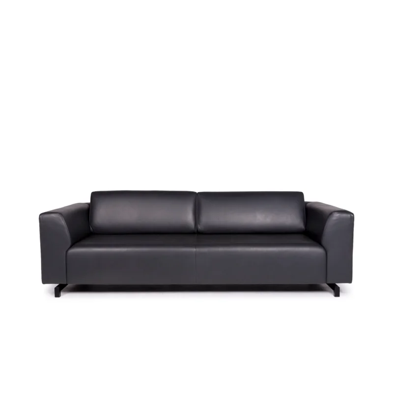 Wittmann Square Leder Sofa Grau Dunkelgrau Anthrazit Dreisitzer Couch #110515