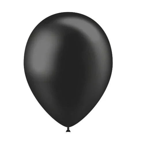 Zwarte Ballonnen Metallic 25cm 10st van Balloonia koop je bij Partywinkel
