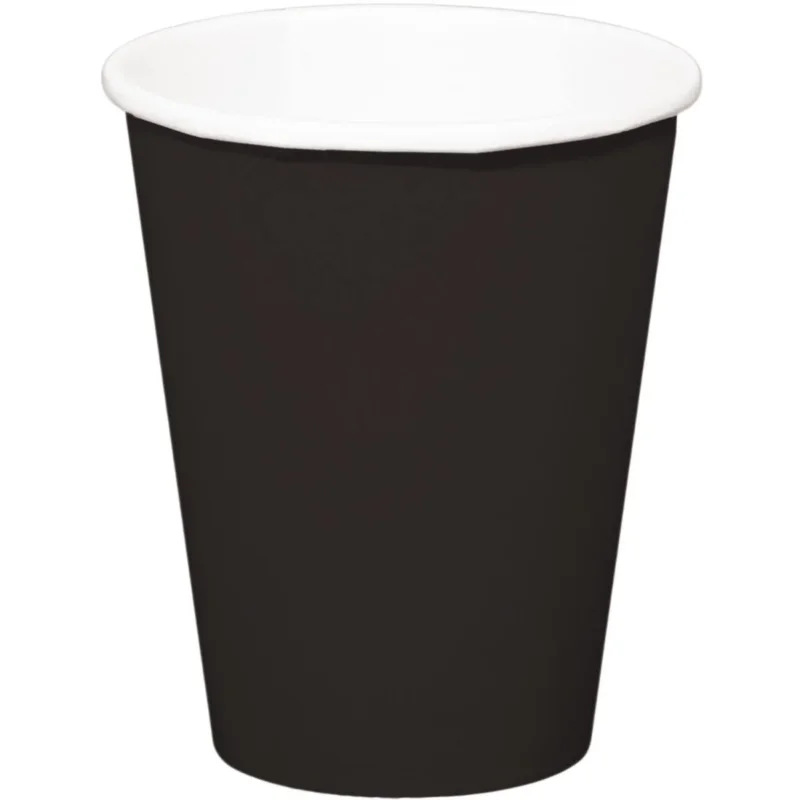 Zwarte Bekers Karton 350ml 8st van Folat koop je bij Partywinkel